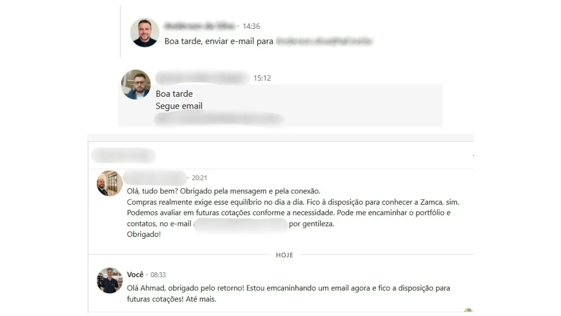 Decisores respondendo e pedindo proposta comercial